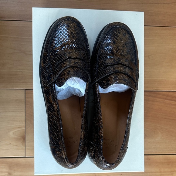 Sezane Andrea Loafers 37 Embossed Python - Made in Portugal - Picture 4 of 6